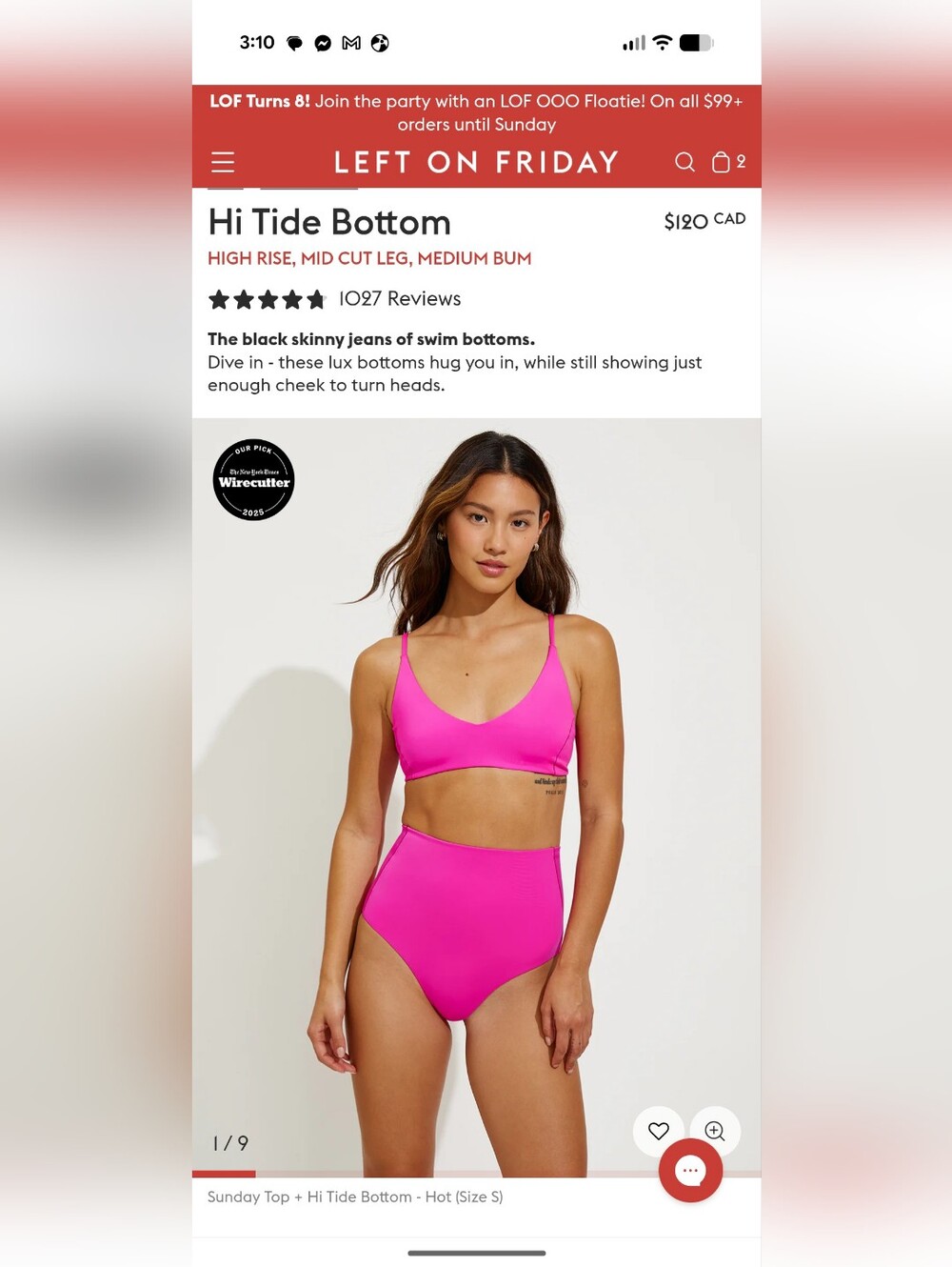 Left On Friday Hi Tide Bottom Size M